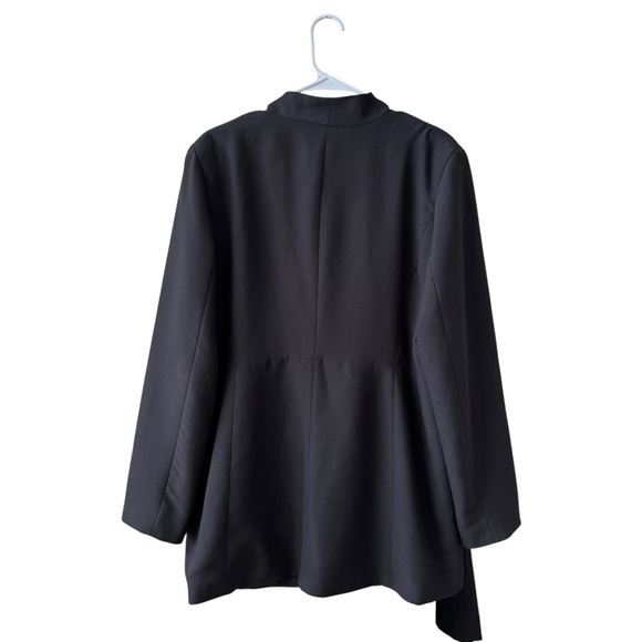 Rachel Zoe 1 Button Blazer Size Lg Black Minimal Office Neutral Closet Staple - Picture 2 of 9